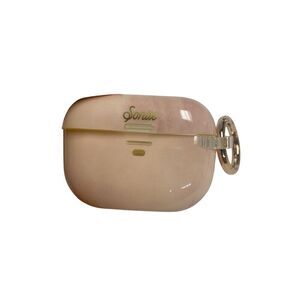 Sonix Protective Hard-Shell Case for AirPods Pro Peach/Beige with Gold Snap Hook